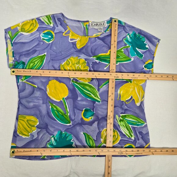 Vintage CARLISLE 80's STUNNING Silk Multicolor Set of Blouse & Blazer Size 14. - Picture 8 of 17